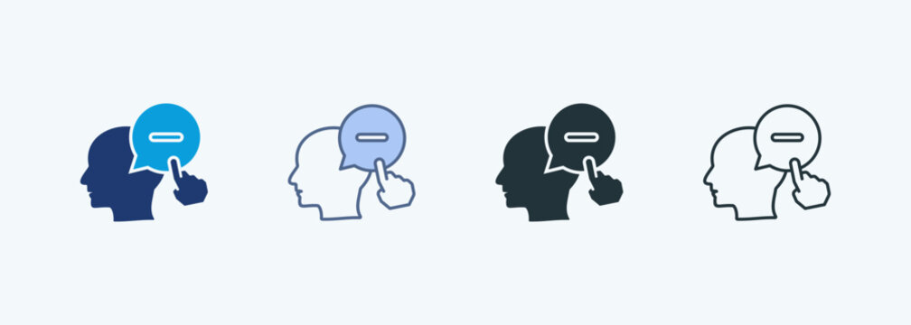 Negative Thinking Multiple Style Icon Collection