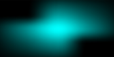 Obraz premium Abstract Cyan Light Glow with Smooth Turquoise Gradient on Dark Black Background.