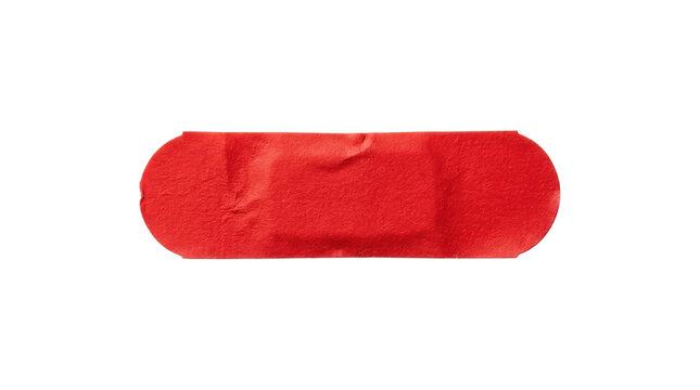 Red adhesive bandage isolated on transparent background
