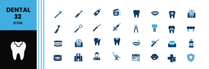 Collection of various dental x rays and a single isolated tooth illustration © MdMubarak
