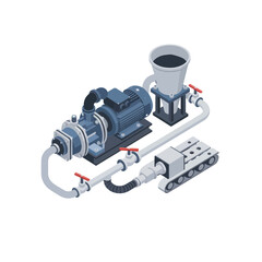 Fototapeta premium Industrial Pump System with Motor and Piping Setup.