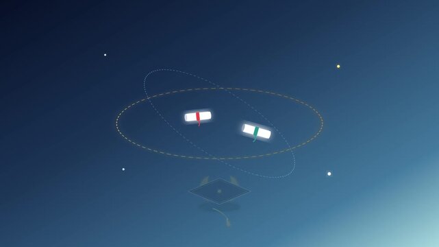 4K Graduation Cap and Diploma Orbiting in Golden Jubilee Celebration Background