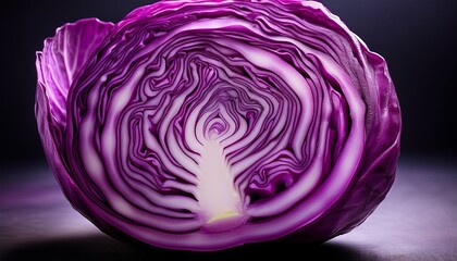 Obraz premium close up of a vibrant purple cabbage core