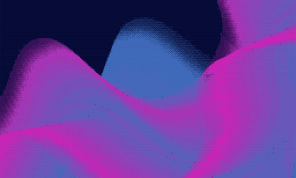 Pixel art abstract concept. Nostalgic retro game style photography. Dotted pattern. Concept Pixel mosaic textures. 80s-90s style. Soft retro dithering bayer 4x4. Concept: retro graphics, old computer.