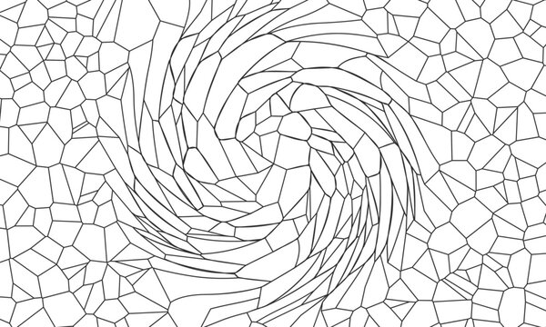 Contour mosaic. Abstract background with triangle pattern with transparent background. Polygon pattern low poly triangle shape. Vector geometric mesh cellular grid. Сrystalline voronoi structure