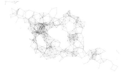 Fototapeta premium Technology vector background. Science data network vector background. Organic neural network. Abstract background with connecting dots and lines. Network connection structure. Plexus overlay effect.