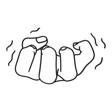 hand cringe angry outline illustration
