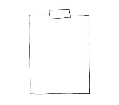テープで貼った紙のイラスト
