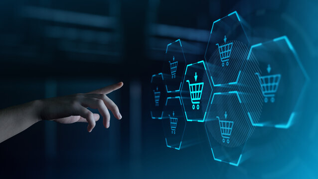 Ecommerce and Online Shopping Technology with Digital Cart Interface