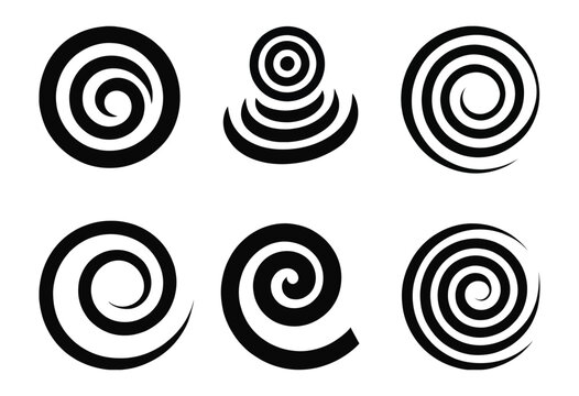 Black celtic triskels vector set, irish breton scottish traditional triple spiral symbols, ancient celtic ornament, isolated design collection