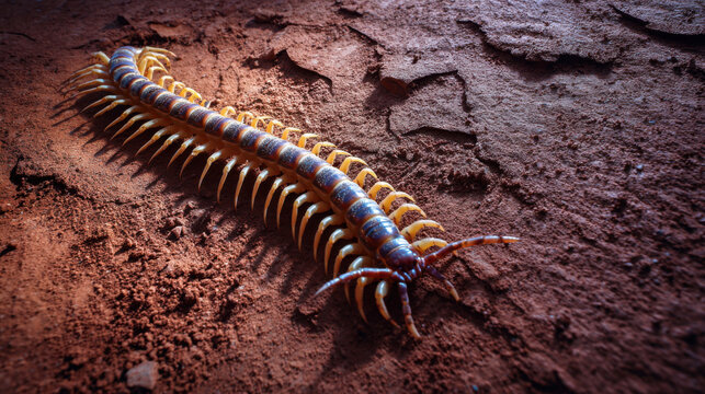 overhead shot of a giant desert centipede