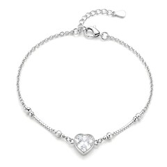 Fototapeta premium Silver Heart Crystal Charm Bracelet for Women Romantic Elegant Jewelry with Sparkling Feminine Luxury Appeal