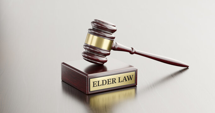 Elder Law Justice Concept with Wooden Gavel