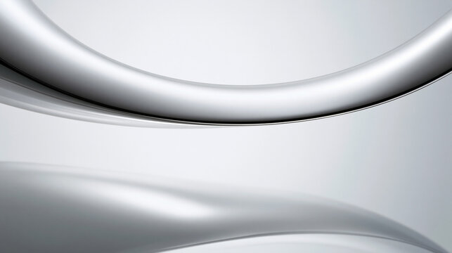 Abstract Metallic Wave Background with Futuristic Chrome Curves