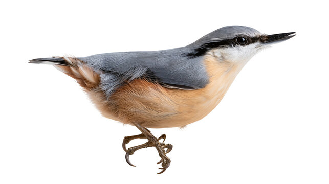 Eurasian Nuthatch bird with grey blue back and orange belly