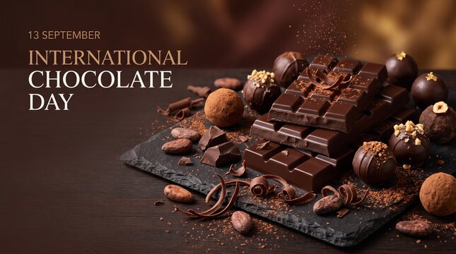International chocolate day celebration with assorted chocolate truffles