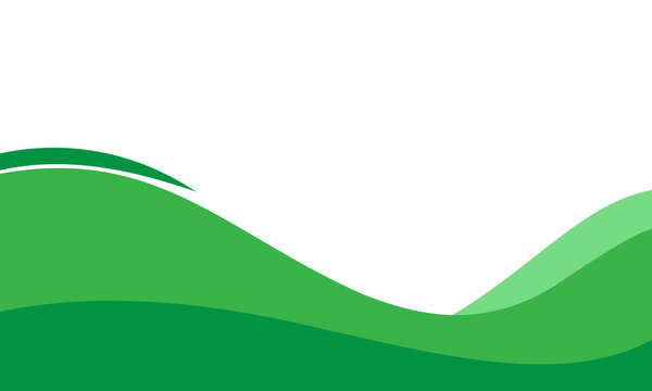 Refreshing green multi-layered wave pattern creating vibrant abstract background, ideal for environmental themes, natural product branding, or dynamic presentations with an organic feel.