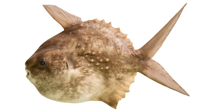Ocean Sunfish Mola mola with spiny dorsal fin and caudal fin
