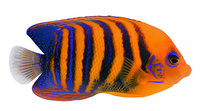 Flame Angelfish with Orange and Blue Stripes