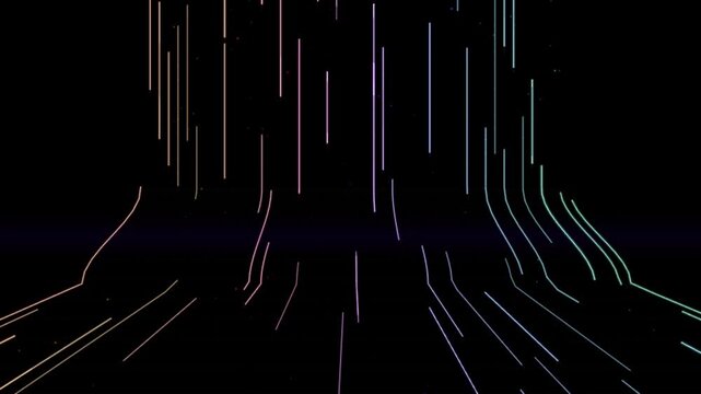Abstract Procedural Cyberpunk Neon Grid Loop Seamless Loop