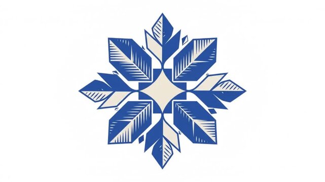 Blue floral abstract ornamental motif background on white ornament symmetry