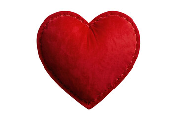 Fototapeta premium Soft Red Heart Shaped Fabric Cushion