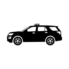 Fototapeta premium Minivan Vector Silhouette, Taxi Car Side Profile Illustration, Travel Vehicle Icon, Black Transport Graphic Symbol, Web Design Logo Concept isolated on White Background Traffic Signs