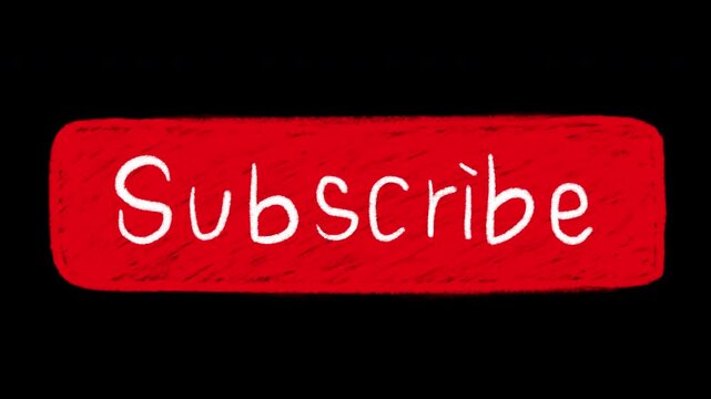 Hand Drawn Subscribe Button Doodle Animation 4K with Transparent Background