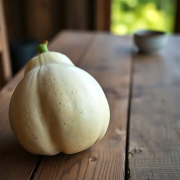 Pale yellow squash on a rustic wooden table with a blurred background food and drink depth of field still life water drops light yellow vegetable healthy eating ingredients
