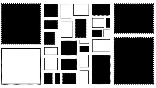 Rectangles Set with Varied Sizes and Shapes, Including Dotted Borders. Graphic Design Elements, Vector Illustration, Layout Templates.