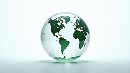 Fototapeta premium Rotating Glass Earth with Dynamic Reflections
