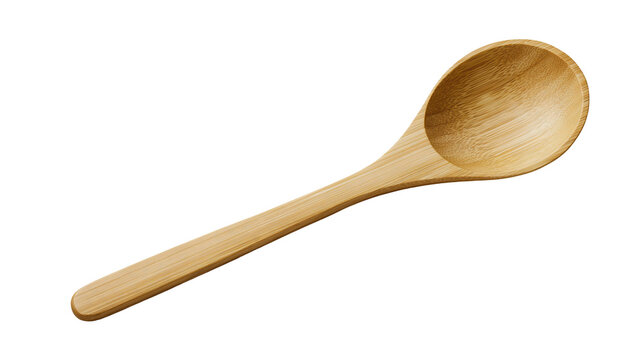 Wooden spoon with smooth oval bowl and long handle