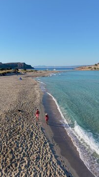Witness the serene beauty of Simos Beach on Elafonisos Island, Greece.
