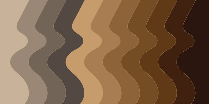 Abstract wavy lines representing diverse human skin tone shades