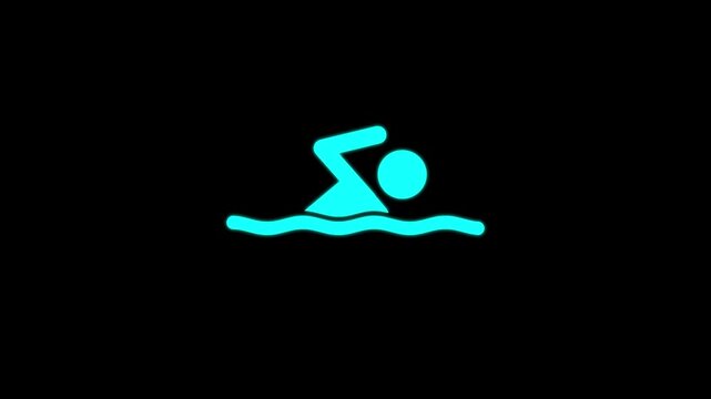 Swimming swimmer person swimming in water sport exercise fitness aquatic active lifestyle isolated black icon symbol, silhouette simple vector graphic design movement recreation concept.

K