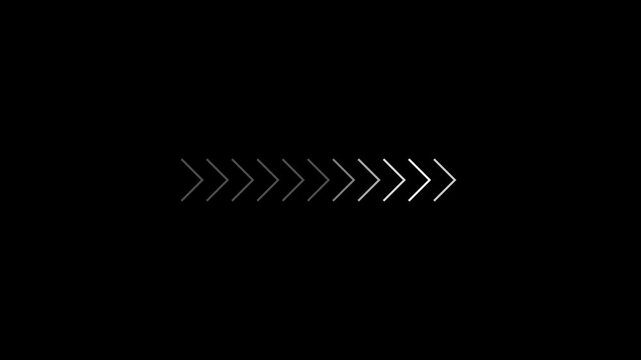 slide to unlock with glow arrow animation on black background