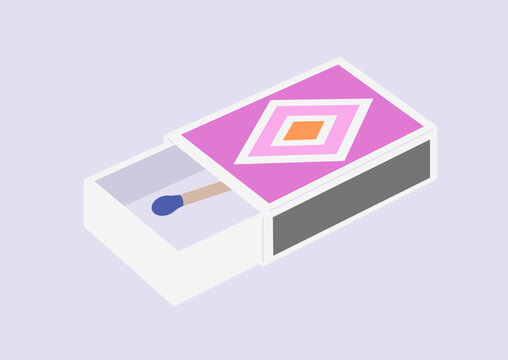 Last chance concept, a single match in a matchbox