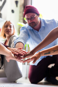 Teamwork unity hands collaboration support