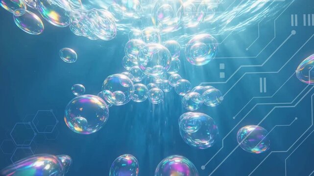 abstract background with water and bubbles