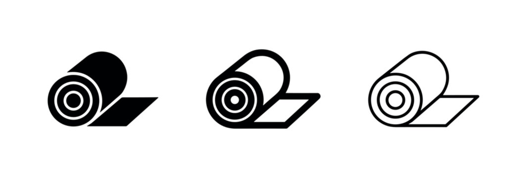 Material roll industrial icon set