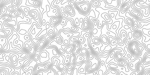 Naklejka premium Abstract minimal topographic contour line background, layered contour rings forming hills and valleys, for presentation, wallpaper and copy space.