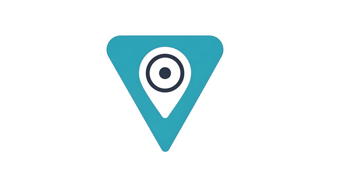 Modern eye icon inside triangular frame