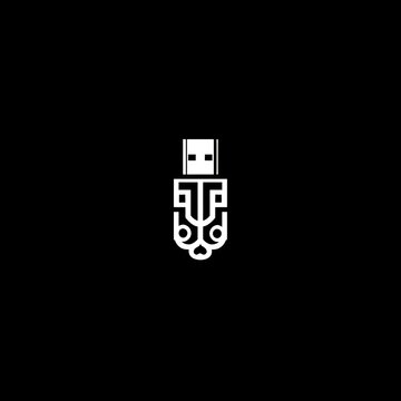 Modern Geometric USB Flash Drive Logo with Abstract Emblem Design
