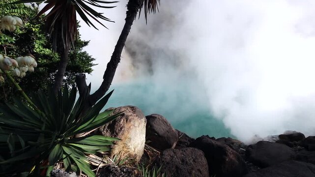 Dreamlike Blue Hot Spring at Umi Jigoku in Beppu, Japan