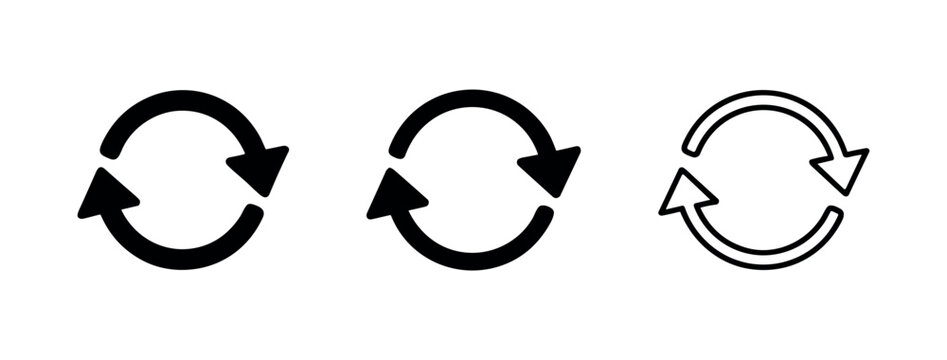 Refresh sync circular arrows reload icon set
