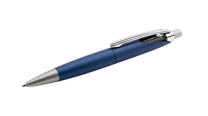 Blue ballpoint pen with silver tip and clip © Motruc