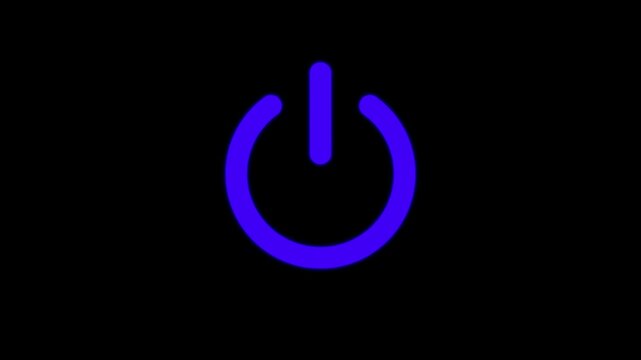 Power buttons stop and start to do icon, Abstract circle power button icon animated for start or shut down control minimalist icon animation, on black background. 4k video