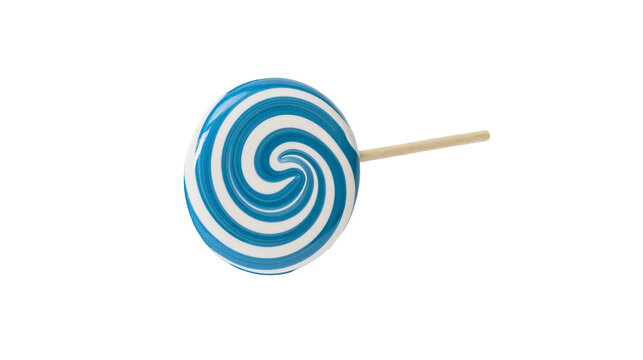 Blue and white swirl lollipop on stick