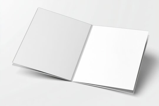 Double gate fold brochure mockup with blank panels in a clean white design template
