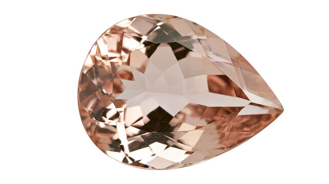 Pear cut peach morganite gemstone with facets